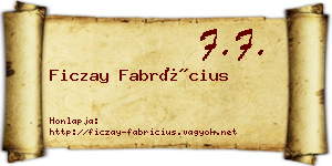 Ficzay Fabrícius névjegykártya